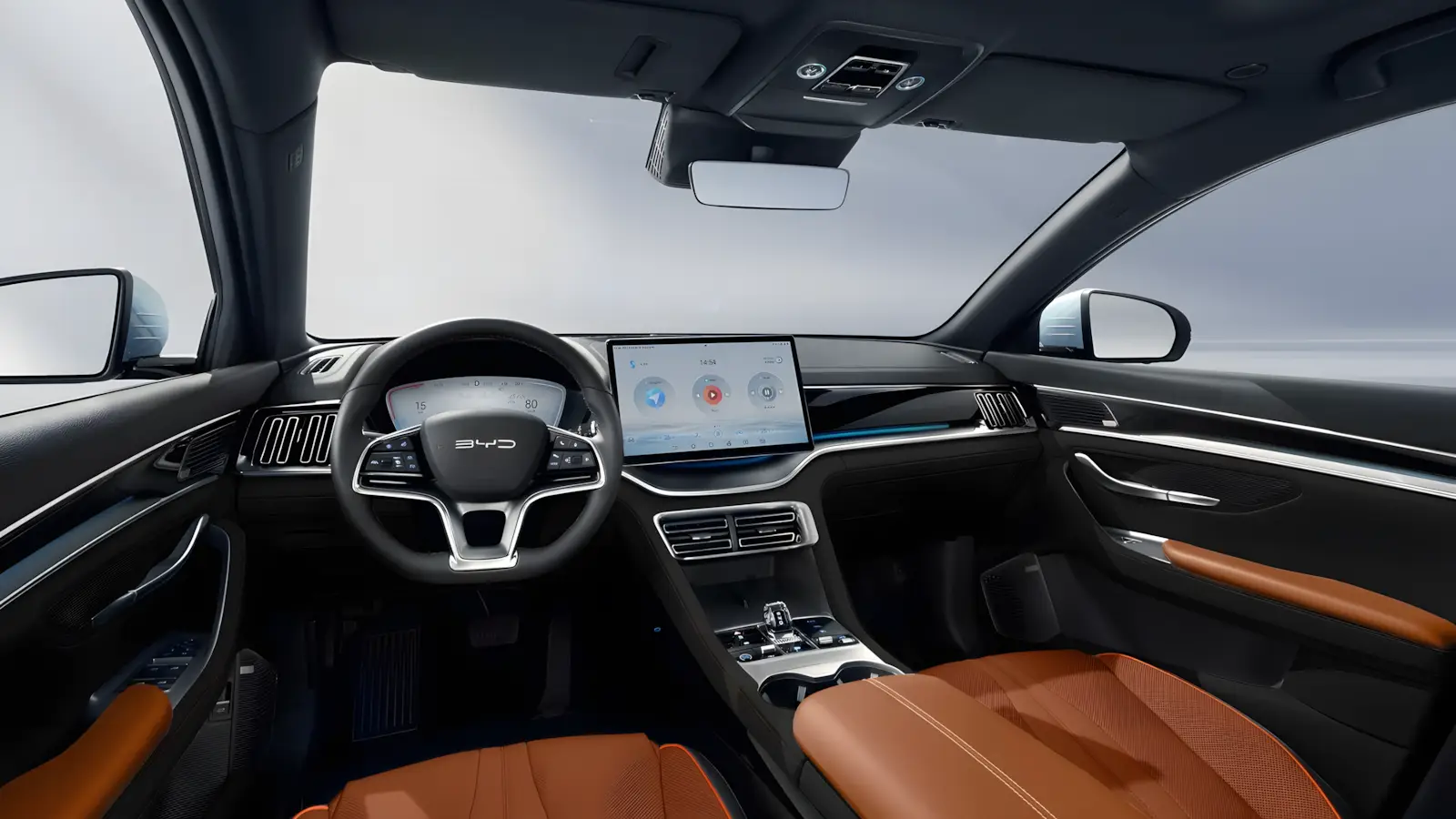 Interior do BYD Song Plus 2026 com painel digital de 12,3 polegadas e central multim&iacute;dia