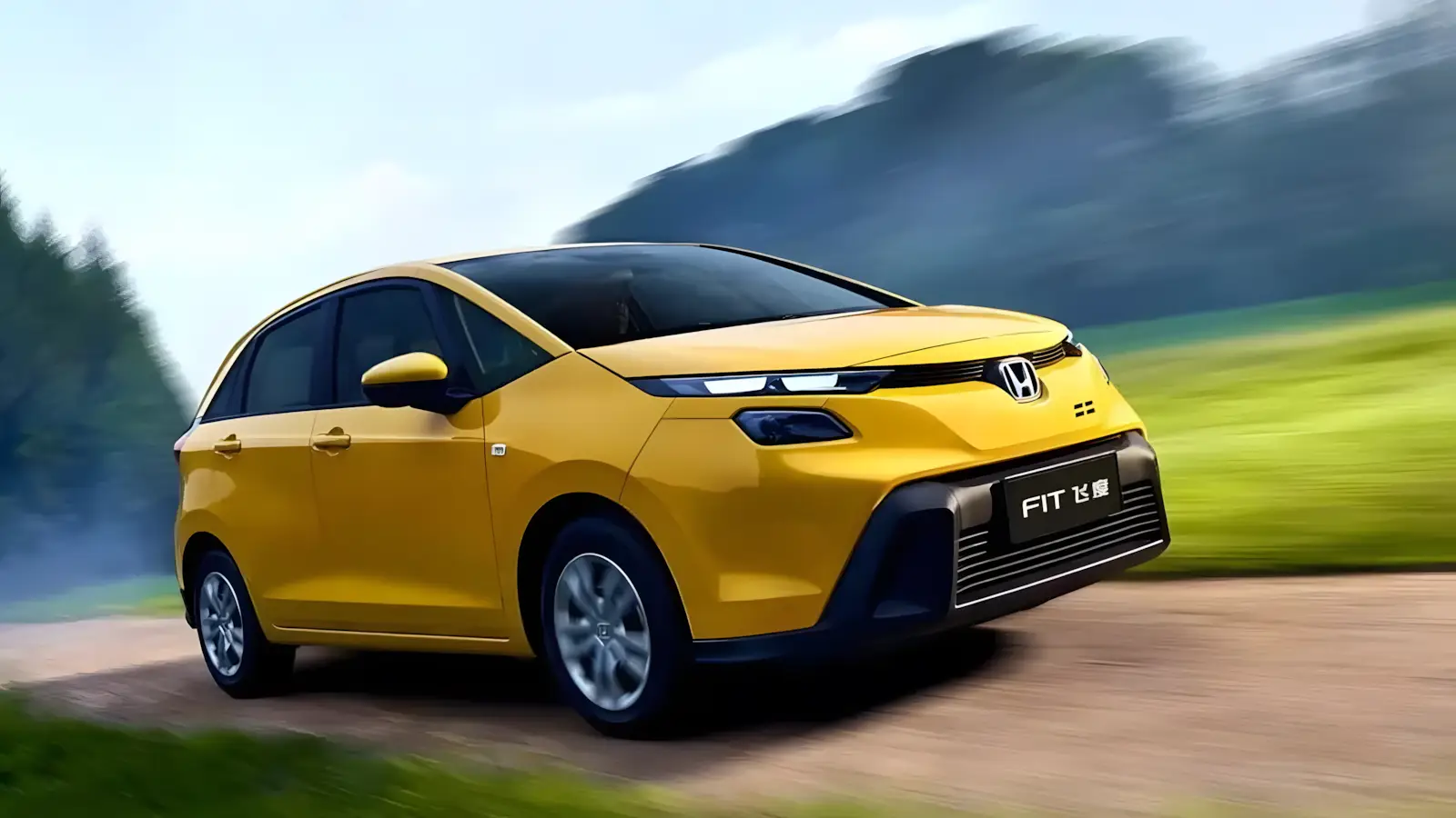 Honda Fit 2026 perfil lateral mostrando proporções e novo comprimento