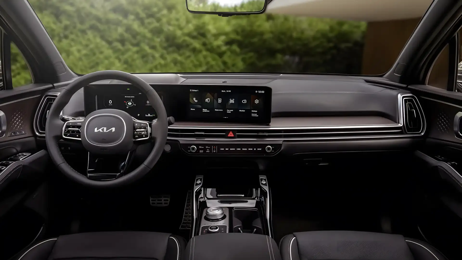 Interior do Kia Sorento 2026 com duas telas de 12,3 polegadas