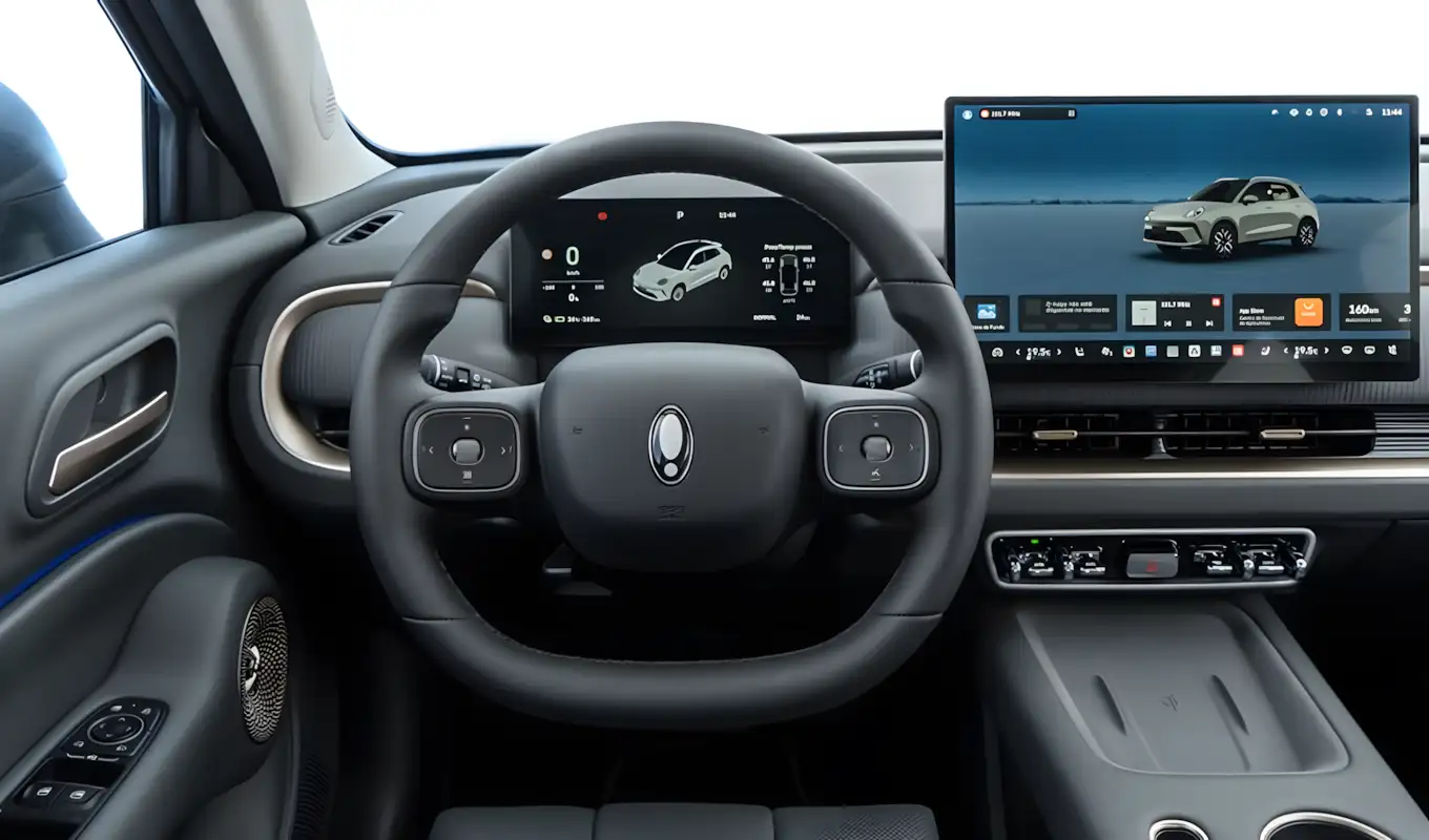 GWM Ora 5 2027 interior painel digital Coffee OS 3 tela 14,6 polegadas