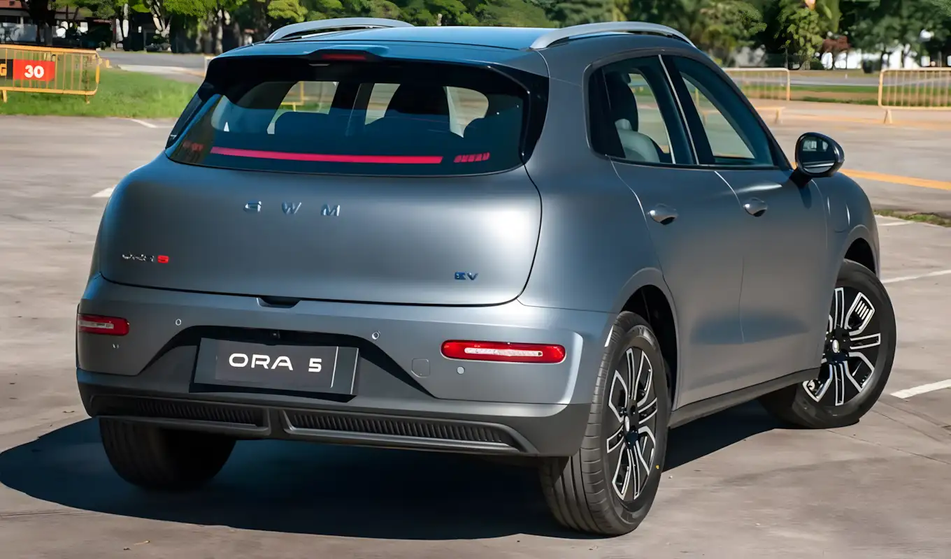 GWM Ora 5 2027 lateral traseira SUV elétrico cinza