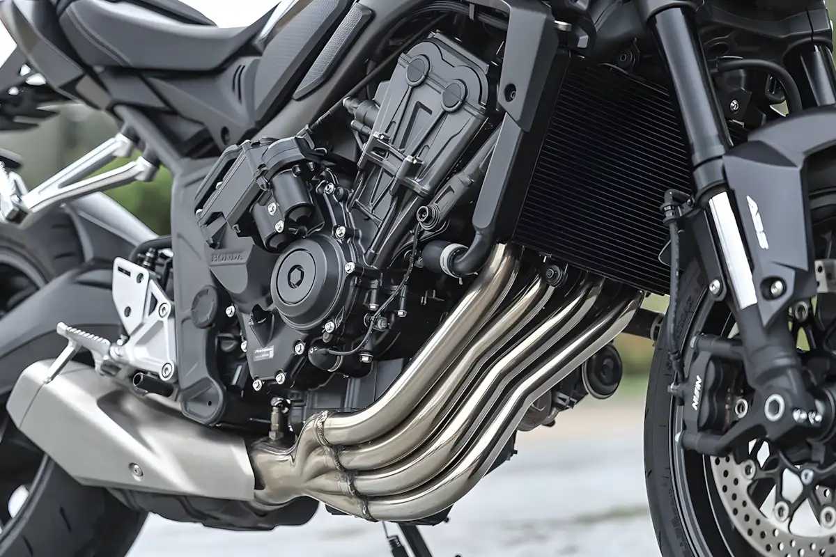 Motor de quatro cilindros e sistema E-Clutch da Honda CB650R 2027