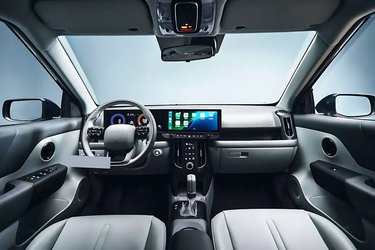 Painel interno do Hyundai i20 2027 com telas digitais de 12 polegadas