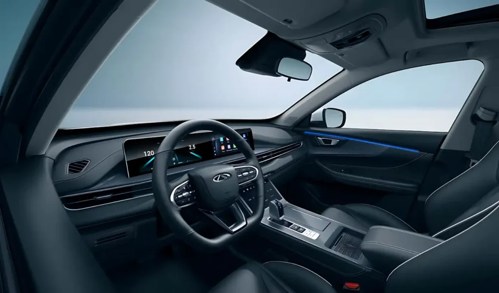 CAOA Chery Tiggo 5X Sport 2027 interior painel digital dupla tela 10,25 polegadas